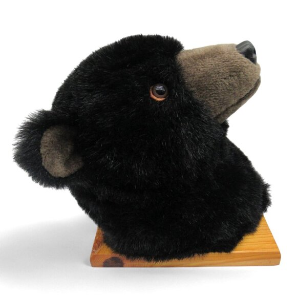 Black BEAR Head MOUNT Wall Decor Polyester on Wood Plaque Made in Canada 8.2" - Picture 9 of 10